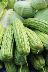 Bitter melon gourd for cooking in market