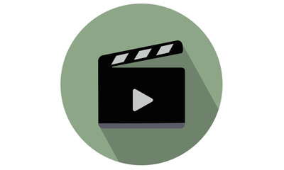 Clapperboard with Play Sign vector illustration