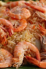 Shrimp fried rice with vegetables is delicious