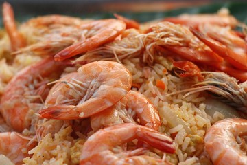 Shrimp fried rice with vegetables is delicious