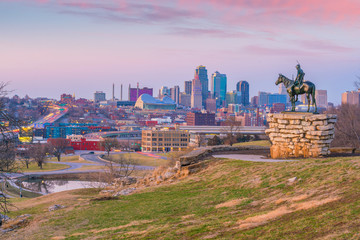 The Scout overlooking downtown Kansas City