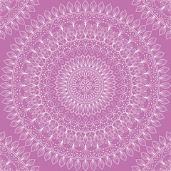 Seamless pattern with mandala ornament. Hand drawn vector illustration