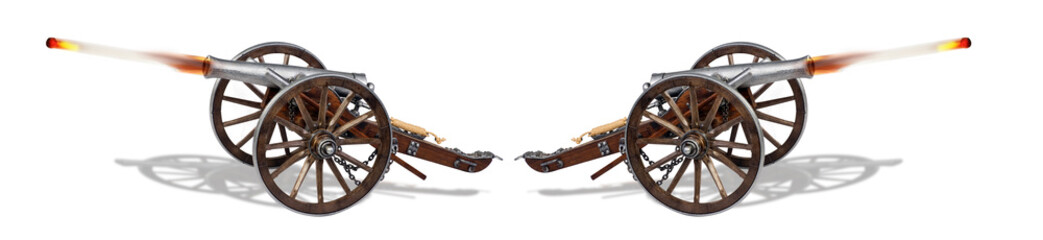 Fototapeta premium Old Cannons Firing.