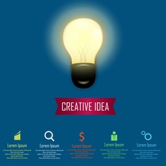 Modern infographic template with light bulb
