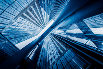 glass architecture of modern building in tokyo.