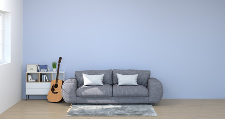 Sofa Cabinet in simple interior 3D Illustration luxury contemporary modern, design background