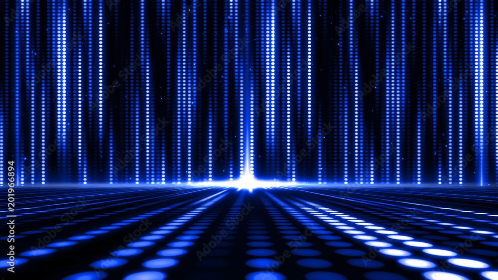 Aufkleber Digital abstract moving light dots pattern for stage background and screensaver