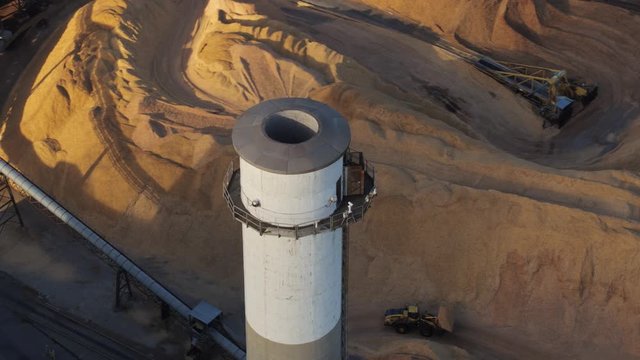 South Carolina Charleston Aerial v110 Birdseye view of paper mill and sawdust dunes 10/17