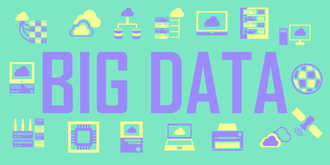 Fototapeta premium big data vector flat icon. mono symbol illustration.