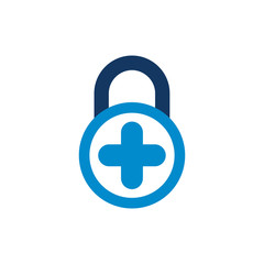 Medical Lock Logo Icon Design