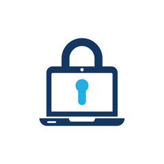 Laptop Lock Logo Icon Design