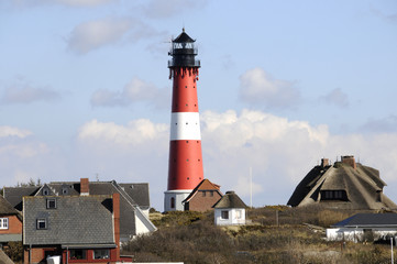 Fototapeta na wymiar Leuchtturm, Hörnum, Sylt, nordfriesische Insel, Schleswig Holstein, Deutschland, Europa
