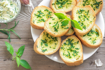 Garlic bread with herbs