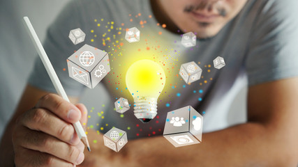 New idea concept, innovation and creativity