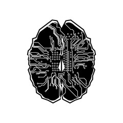 Cyberbrain concept technology. illustration vector design