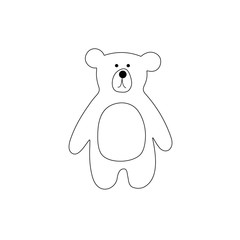 Vector cartoon outline bear