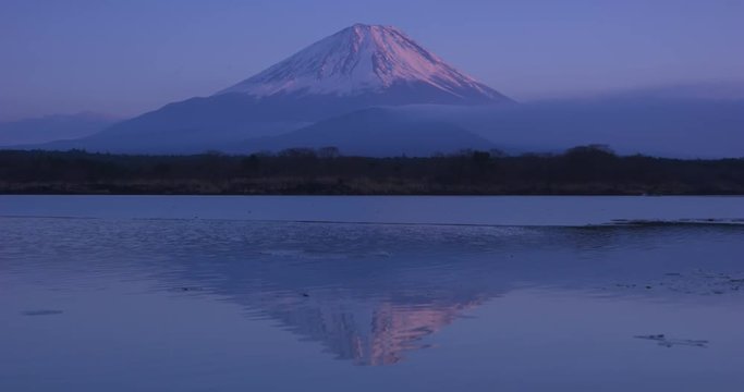 精進湖と富士山