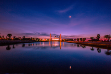 Landscape of beautiful sunset sky at Central Mosque, hat yai,Songkhla province, Southern of Thailand.