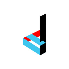 colourful letter d logo vector