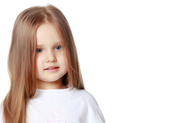 Fototapeta premium Portrait of a beautiful little girl