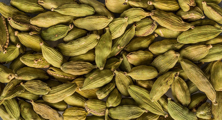 texture of cardamom seeds closeup, spice  as background