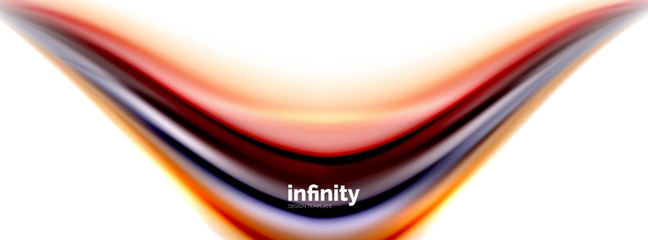 Flowing fluid colors vector, blurred colorful 3d gel shape on white