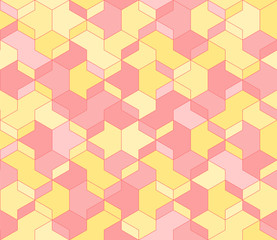 abstract geometric background. simple pink and yellow shapes. vector seamless pattern