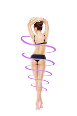 Sporty woman in swimsuit. Health, sport and beauty concept.