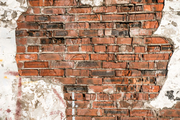old broken bricks wall texture grunge background