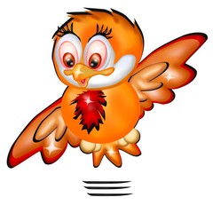 pettirosso curioso cartoon