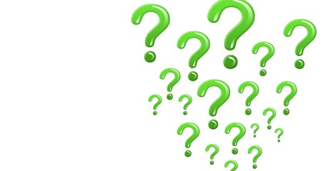 green shiny question marks