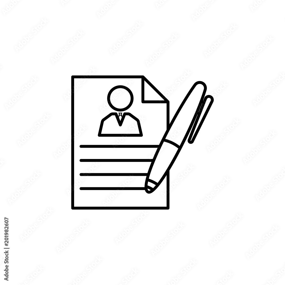 Poster questionnaire icon. element of crime and punishment for mobile concept and web apps icon. thin line 