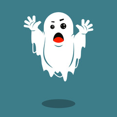 Color illustration of a frightening ghost