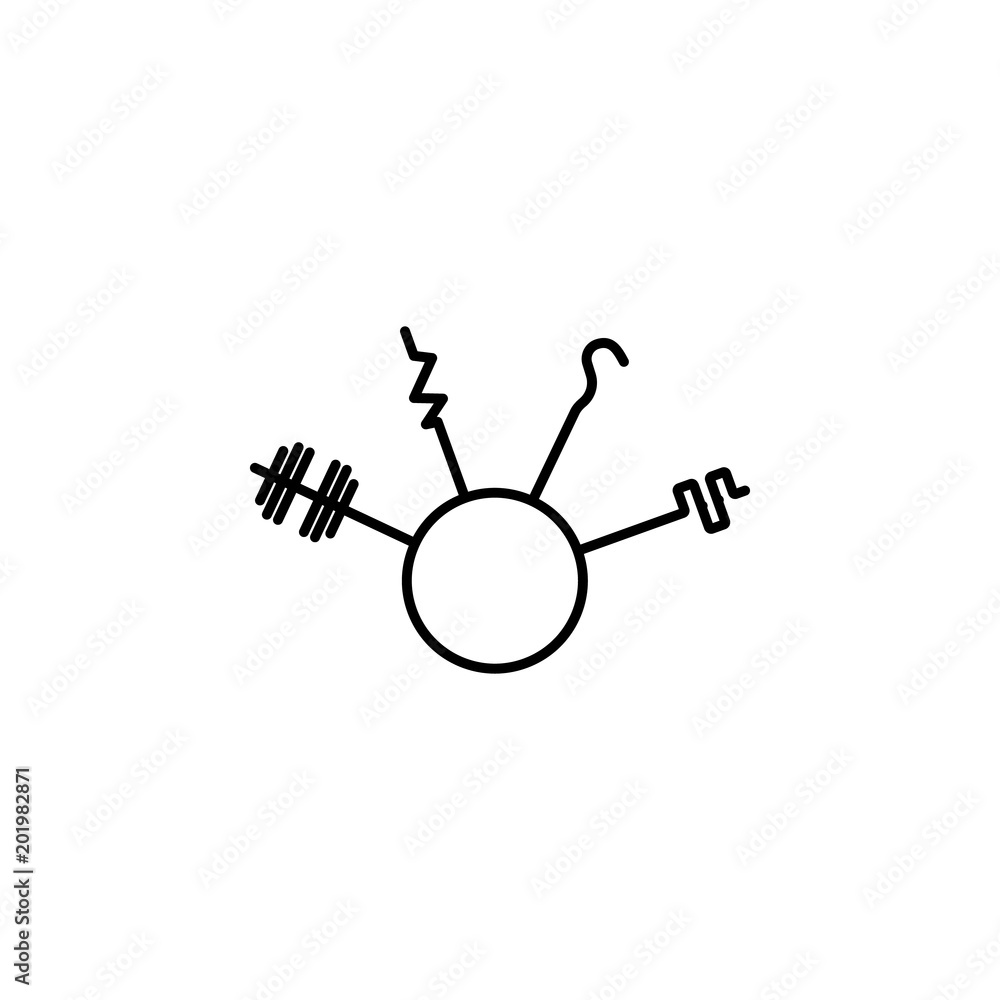 Poster thief key tool icon. element of crime and punishment for mobile concept and web apps icon. thin line