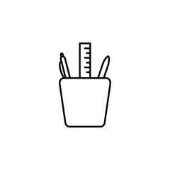 desktop pencil case icon. Element of crime and punishment for mobile concept and web apps icon. Thin line icon for website design and development, app development. Premium icon
