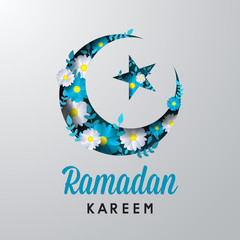 ramadan kareem greeting card flower
