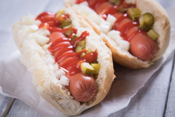 Classic american hot dog