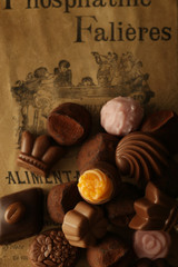 チョコレート　アンティーク背景