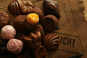 チョコレート　アンティーク背景