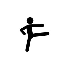 kick icon. Element of fighting ana MMA illustration. Premium quality graphic design icon. Signs and symbols collection icon for websites, web design, mobile app