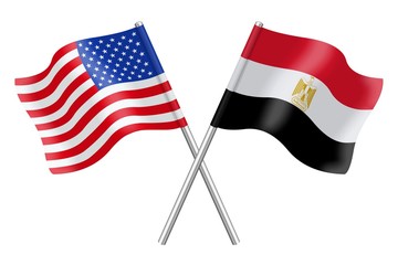Flags. USA and Egypt