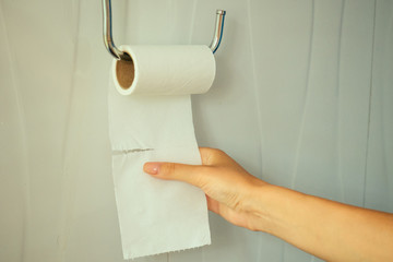 roll toilet paper. concept of diarrhea and indigestion of the stomach