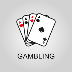 Gambling icon. Gambling symbol. Flat design. Stock - Vector illustration