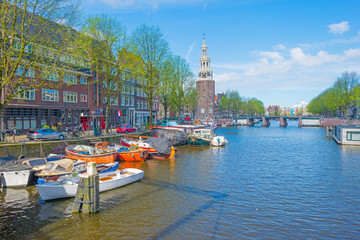 Fototapeta premium Canal in the city of Amsterdam