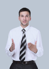 Closeup portrait of a confident handsome businessman