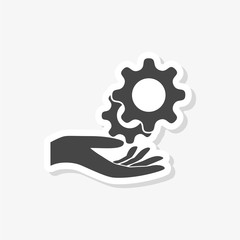 Service sticker, Business Concept , Gears icon, simple vector icon