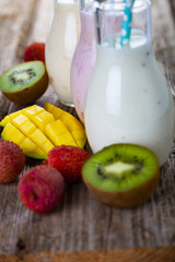 Smoothies with tropical fruits