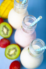 Smoothies with tropical fruits