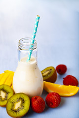 Smoothies with tropical fruits