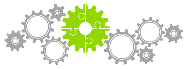 Gears Border Graphics Puzzle Grey/Green